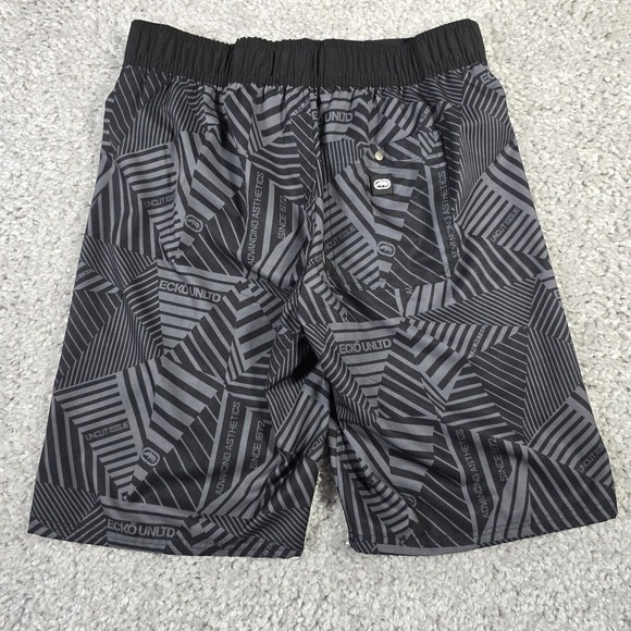 Ecko Unltd Swim Trunks Mens Small Black Mesh Lining Y2K Board Shorts‎ - Picture 13 of 14